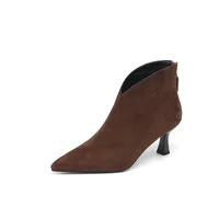 Vintage Pointed Toe Women Ankle Boots Fashion Elegant Back Zippers Short Booties Autumn Winter Ladies Concise High Heels Shoes - Image 6