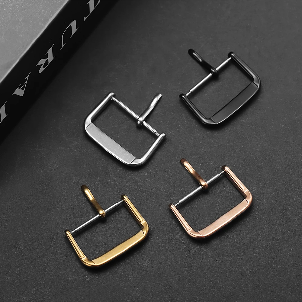Premium Stainless Steel Watch Buckle - Versatile Metal Strap Clasp in Silver, Gold, and Black Finishes