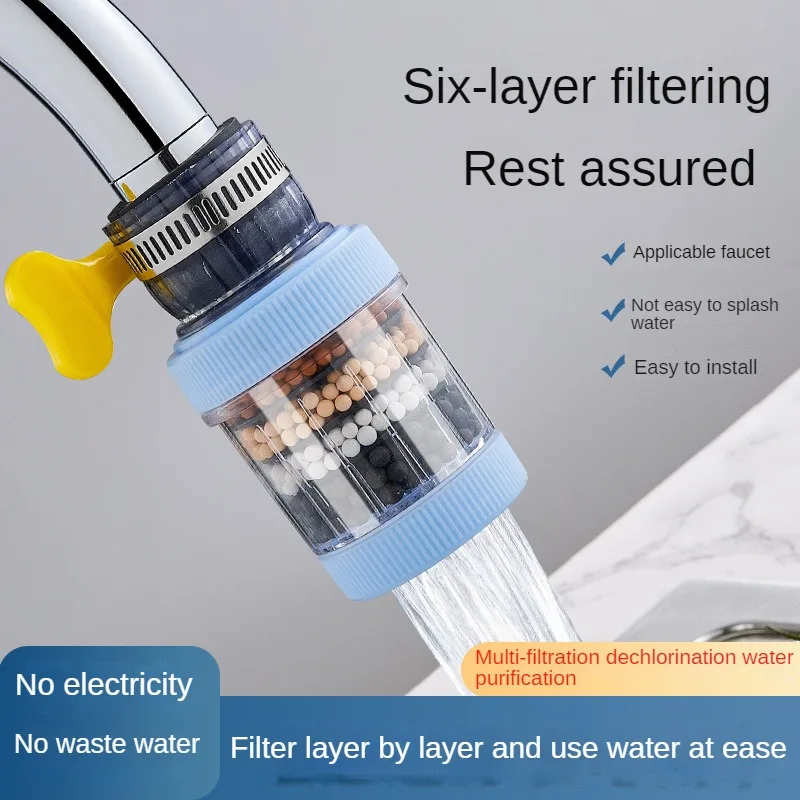 

Six-layer Filter Faucet Can Be Disassembled and Washed Universal Water Purifier Household Tap Water Filter Anti-splash Shower