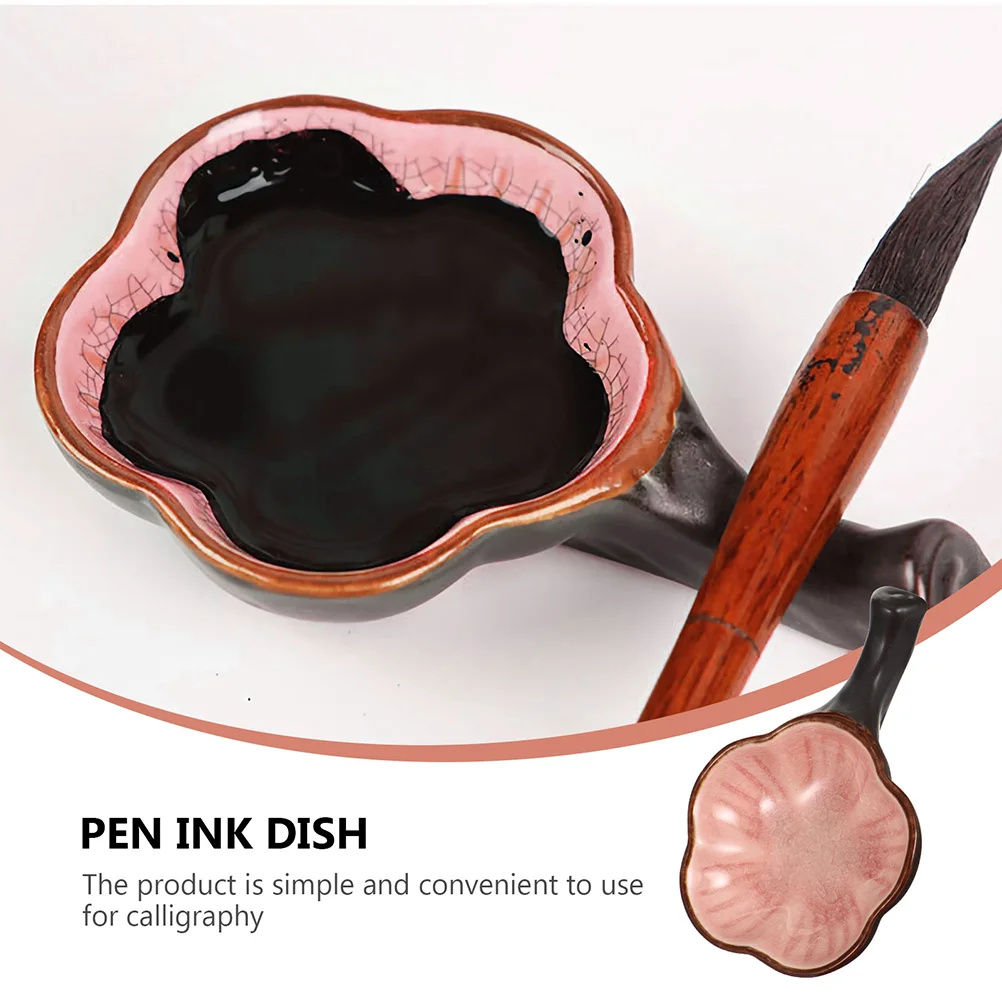 

2 Pcs Ceramic Water Butterfly Brush Shelf Multifunction Painting Brush Ink Dish Ceramics Ink Dish