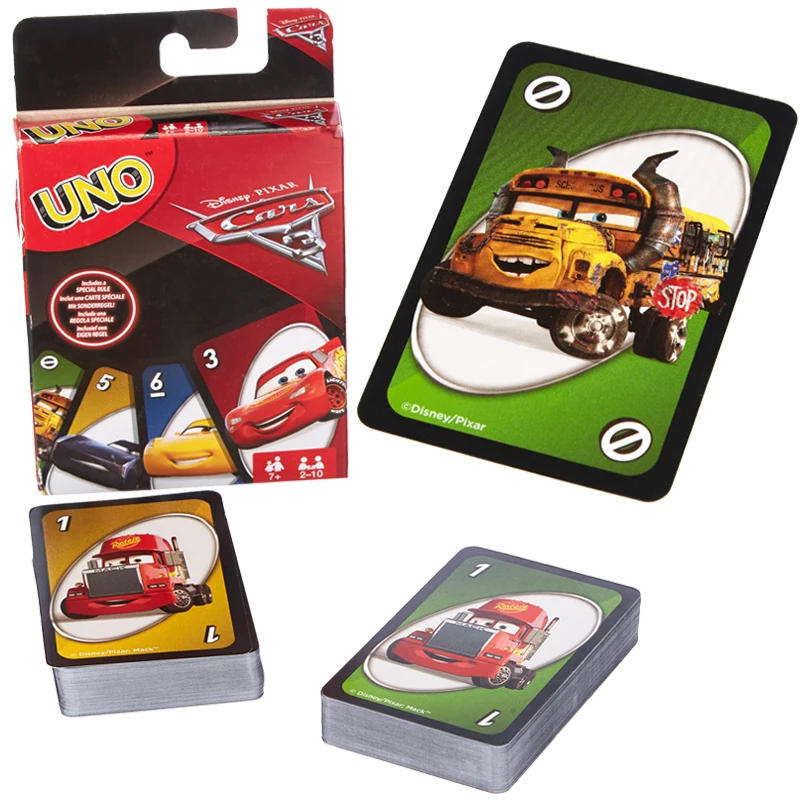 Pixar Cars Board Games Playing Cards UNO Anime Card Game McQueen Jackson  Storm Combine Family Table Kids Toy Gifts