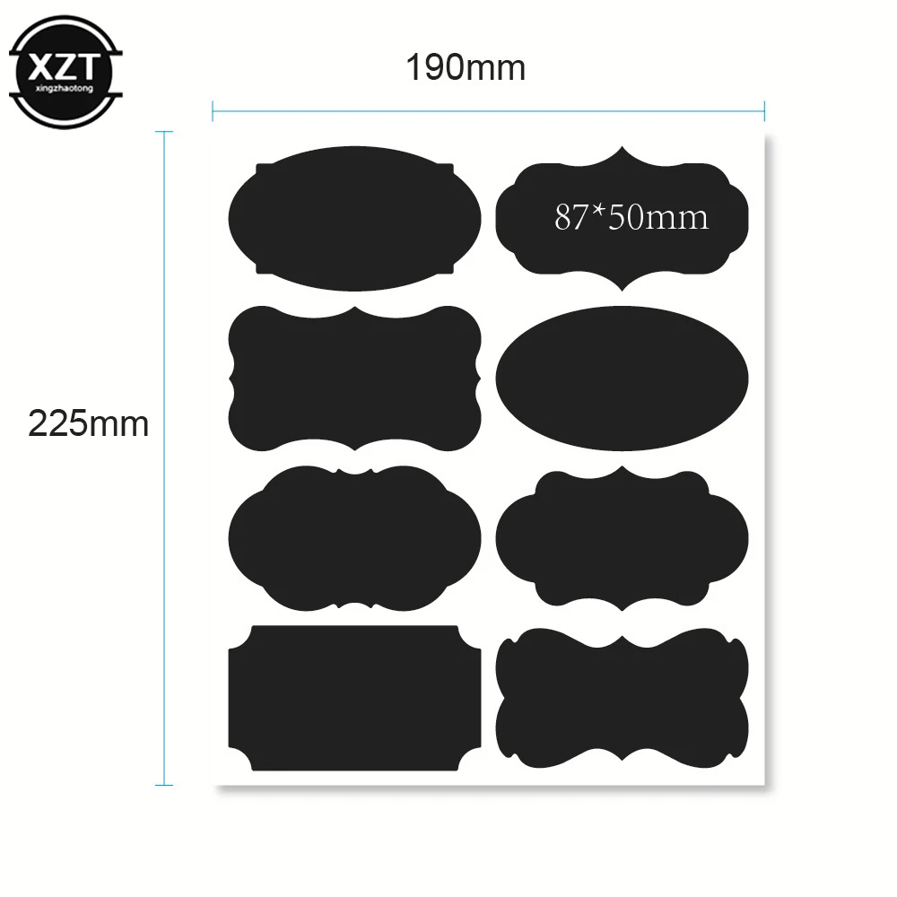 Description Picture 4 of item8-20pcs/Set Erasable Chalkboard Labels Waterproof Spice Sticker Craft Household Kitchen Spices Bottle Labels Blackboard Sticker