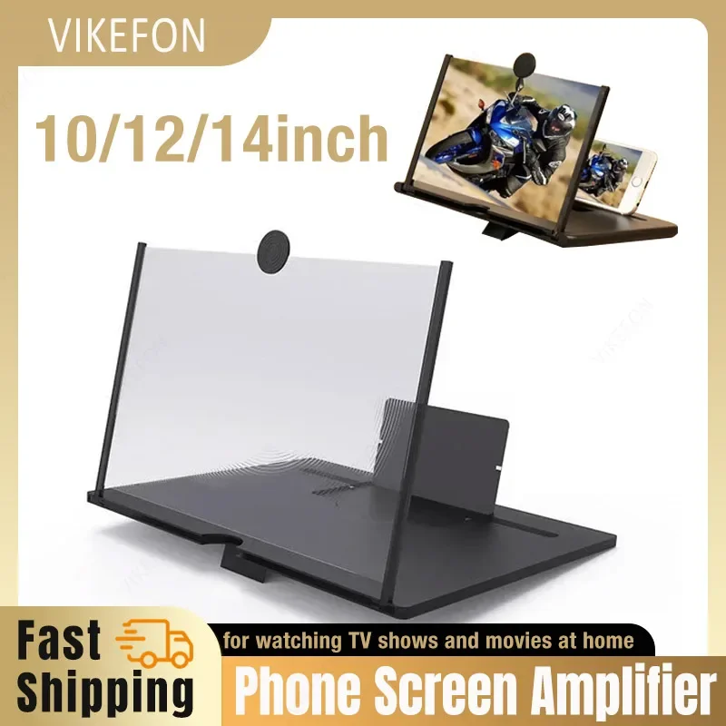 Phone Screen Amplifier 14/12/10Inch 3D Mobile for All Smartphone Enlarged Stand Bracket