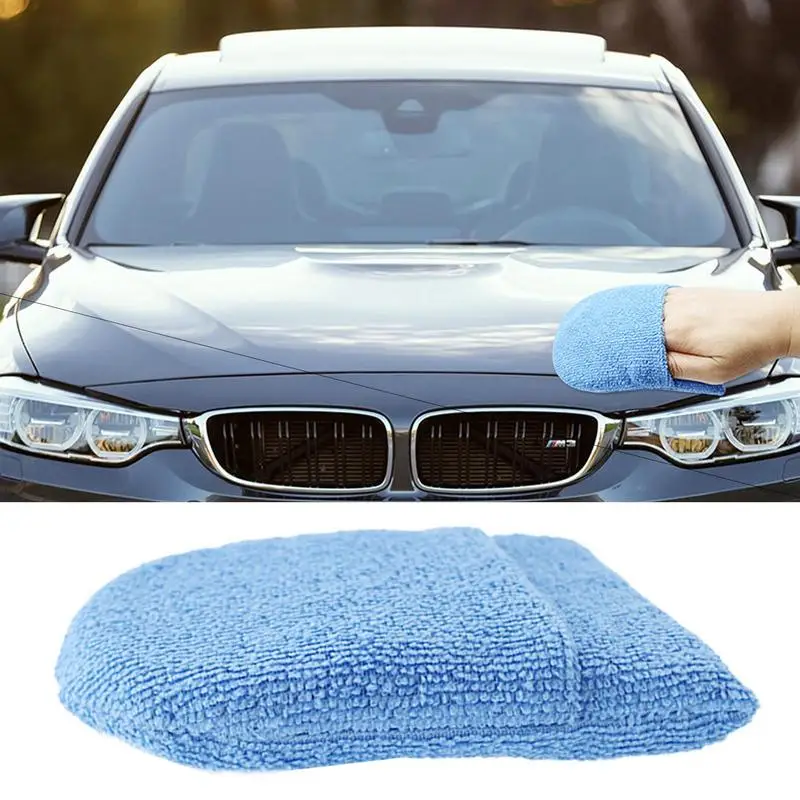 

Car Polishing Sponges Pads 2pcs/6pc Microfiber Applicator Pads Absorbent Pads Automotive Cleaning Supplies With Finger Pockets