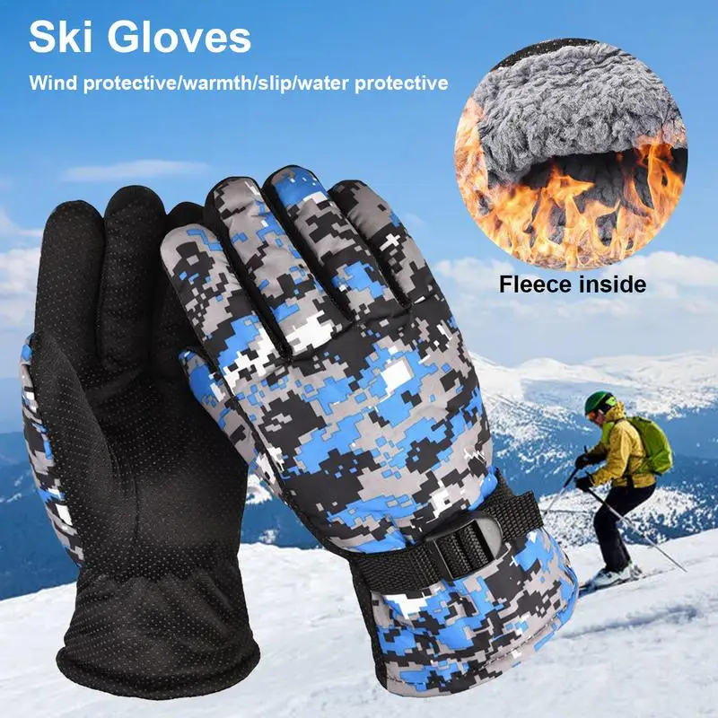 Winter Snowboard Ski Gloves Cotton Waterproof Breathable Snow Gloves Motorcycle Gloves for Cold Weather Mens Womens 4