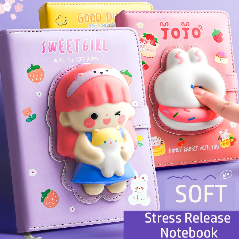 

3D Cartoon Decompression Notebook Student Kid Funny Anti-stress Fidget It Decompression Gifts Planner Color Pages Diary