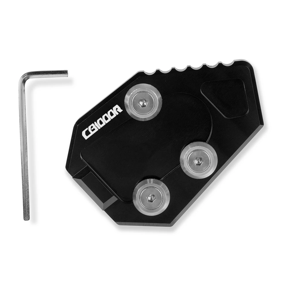 Plaque D'extension Pour Béquille Latérale Moto - Compatible BMW K1600GT/GTL 2017-2023 - Alliage Aluminium CNC, Noir