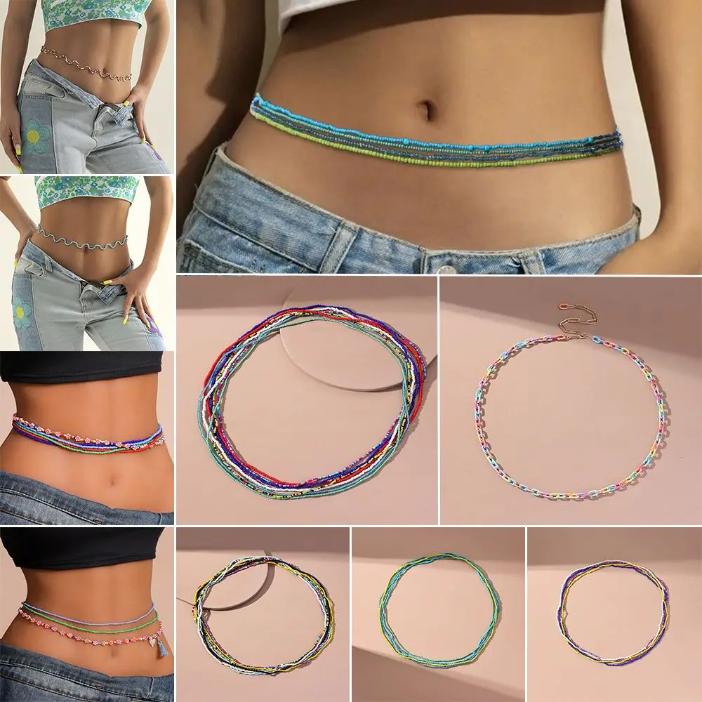 

Богемная цепочка на талию, ювелирное изделие в богемном стиле, украшение для тела с бусинами