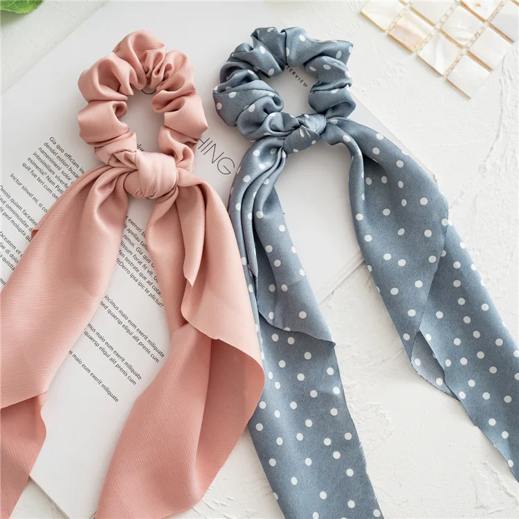Fascia per capelli a forma di intestino grosso con nastro, accessorio floreale semplice in stile europeo e americano, regalo per donna - immagine 3