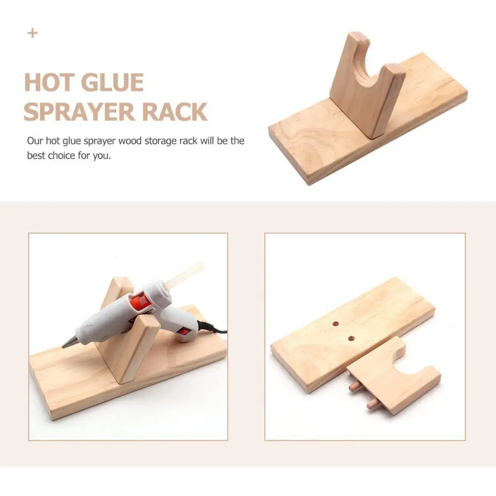 Solid Wood Hot Melt Gun Bracket Accessories Material Glue Gun Solid Wood Fixing Frame Tool Bracket Portable Bracket Sturdy Base 4