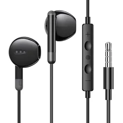 Premium In-Ear Wired Earphones with Microphone and Wired Control (Black F23)