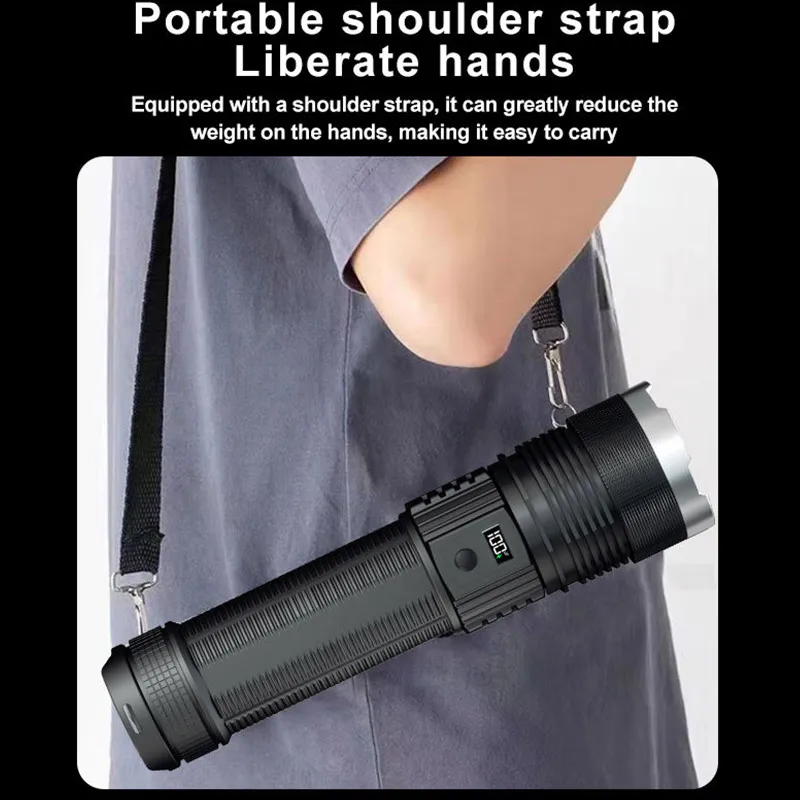 Lampe de Poche LED - SHOP-STORY - Tactique Ultra Puissante - 5 Modes - Zoom - Aluminium - Bricolage