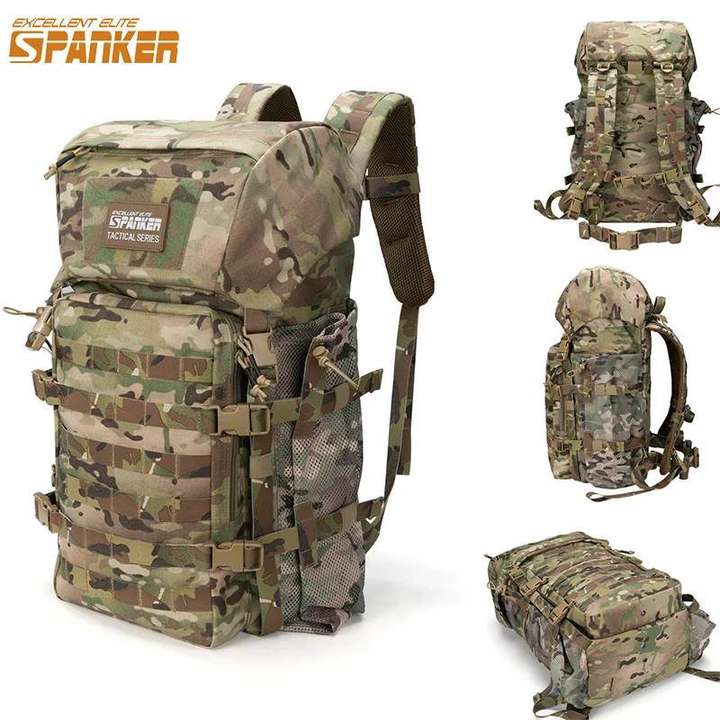 Tactical Backpack Outdoor Hiking Sport Knapsack 500D Nylon Camping Travel Rucksacks Multifunction EDC Pouch With Bottle Holder