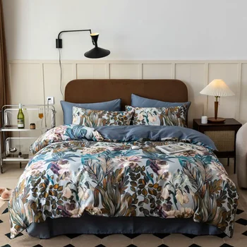 Svetanya Print Egyptian Cotton Bedding Set Queen King Ru Full Double Size Bedlinens Sheet Duvet Cover Set 1