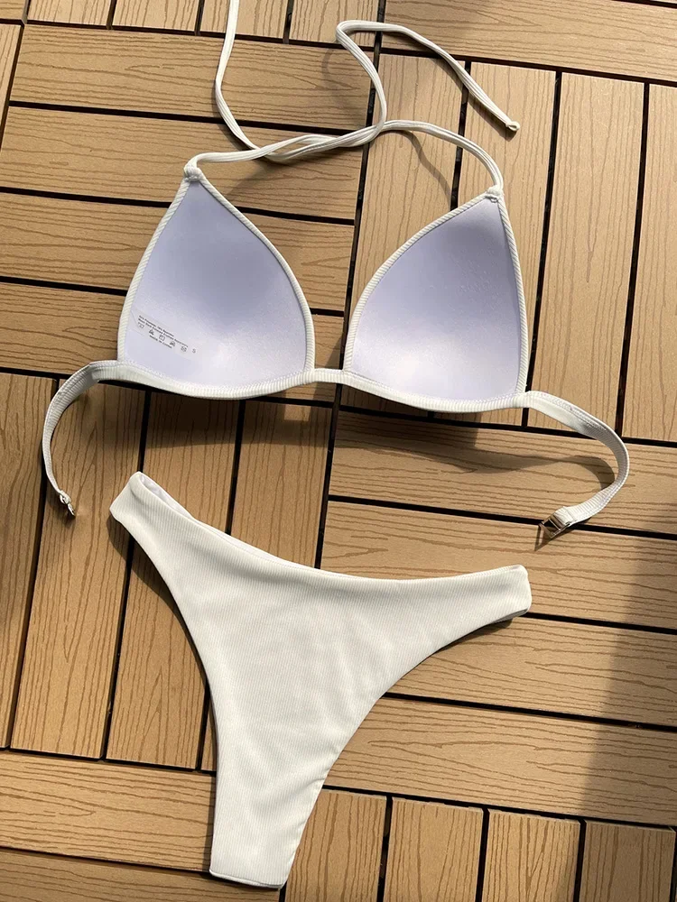 2025 Halter Bra Cup Bikini Women Swimsuit Female Push Up Swimwear Two Pieces Bikini Set Brazilian Bather Bathing Suit Swim Lady 4