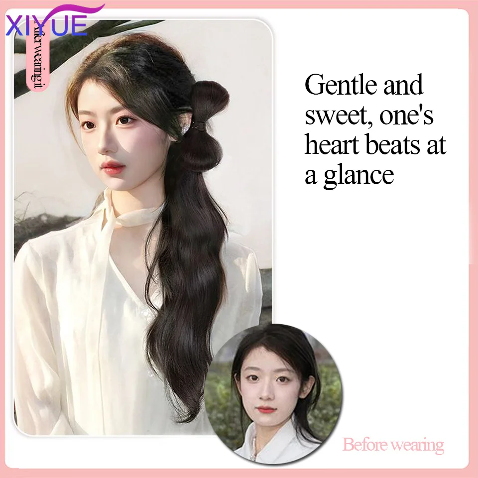 XIYUE   wig, bun, new Chinese style ponytail style wig bag, ancient costume wig, cheongsam, hair bun, headdress, wig, ancient