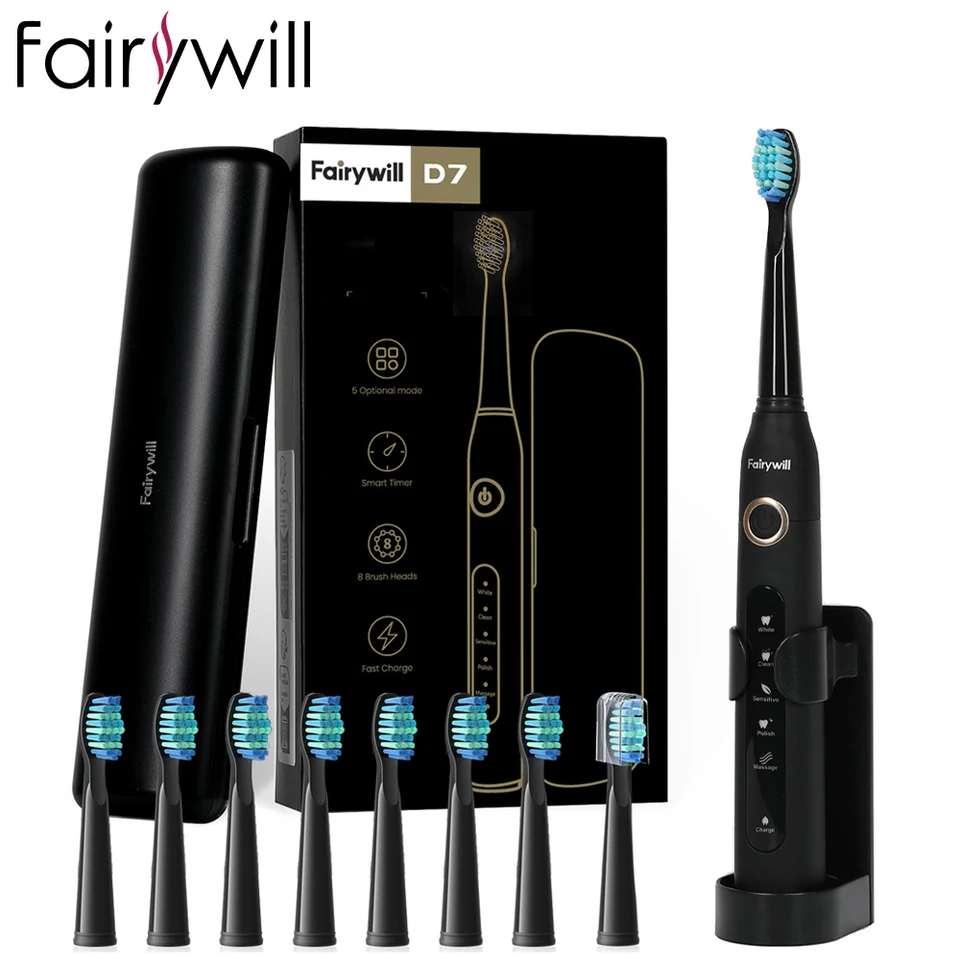 電動歯ブラシ Fairywill Sonic Electric Toothbrush 507 Fairywill FW-507 Sonic Electric Toothbrush 5 Modes USB Charger