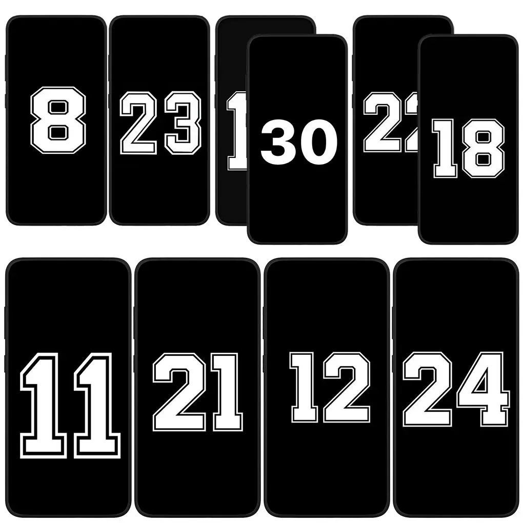 Numero Calcio Baseball Sport No 10 23 24 30 12 Custodia Per Huawei Y7A Y6P Y5P Y6 Y7 Y9 Prime 2018 2019 Y8P Y9A Y8S Y9S P Smart