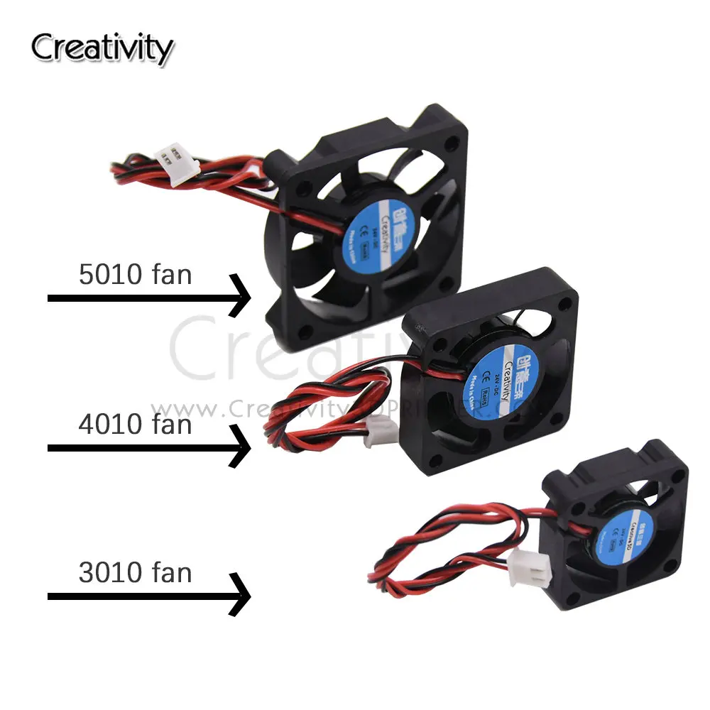 

3D Pinter Parts 3010/4010/5010 Fan 12V 5V 24V 2Pin DC Cooler Small Cooling Fan DIY Reprap For j-head hotend