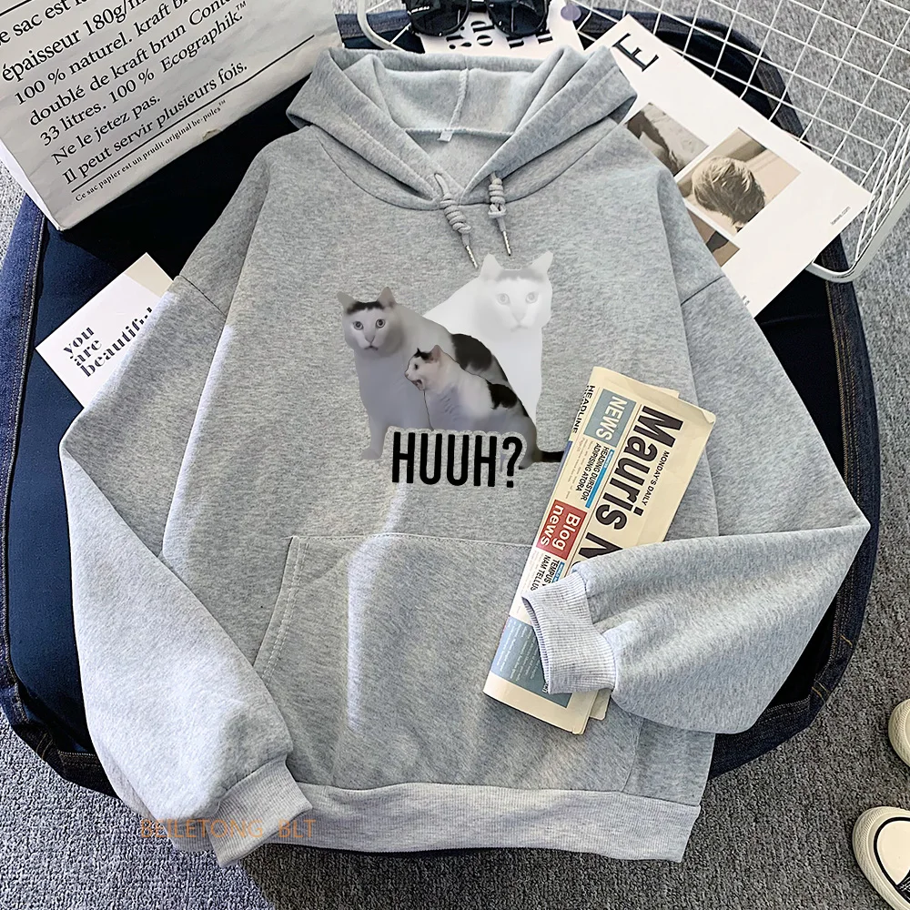 Meme Cats Hoodies Casual High Quality Soft Fleece Long-sleeved Sweatshirt Women/men Fashion Funko Pop Graphic Printing Moletom