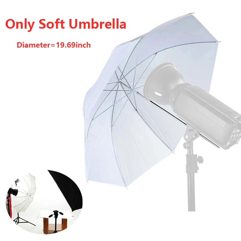 20inch Translucent White Soft Umbrella Professional Photo Studio Lighting Flash Easy Install For Photography Portrait Portable