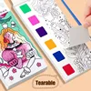Magic Watercolor Coloring Book for Kids 12 Sheets Graffiti Painting Notebook with Paint Brush Water-Activated Gouache Drawing 4