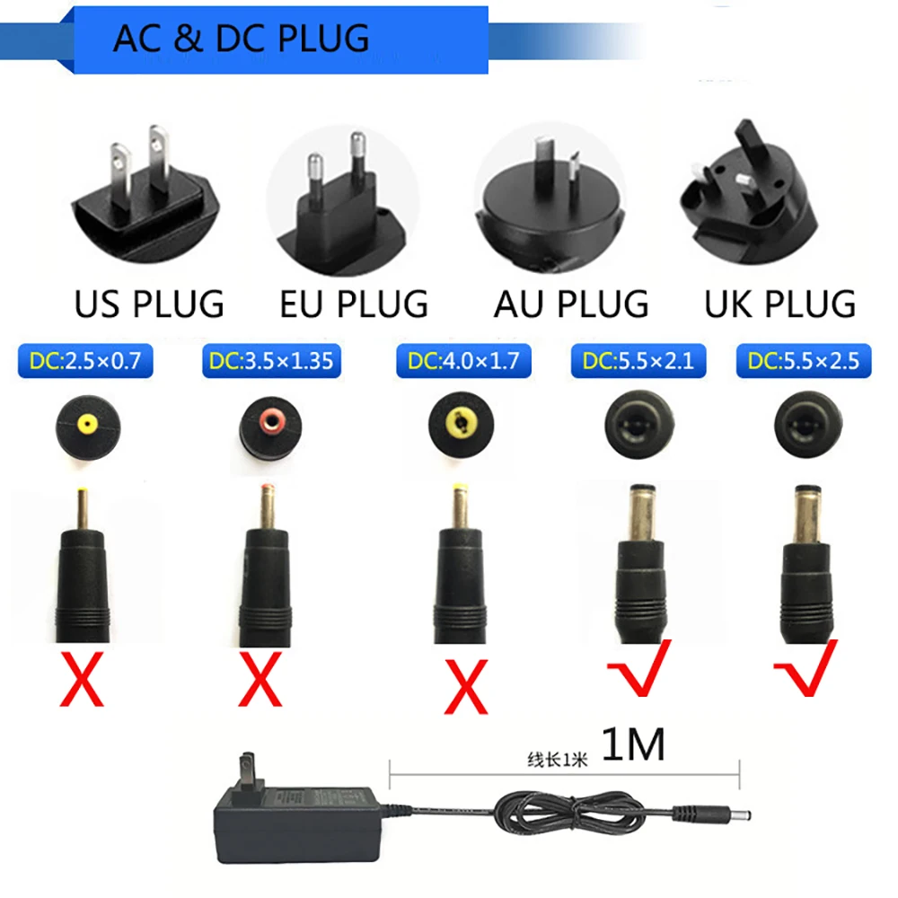 DC 충전기 AC 전원 공급 어댑터, 1 시리즈, 4.2V, 3.7V, 3.6V, 18650 리튬 이온 리튬-po 배터리 팩, 5.5*2.1mm, 4.2V 3A