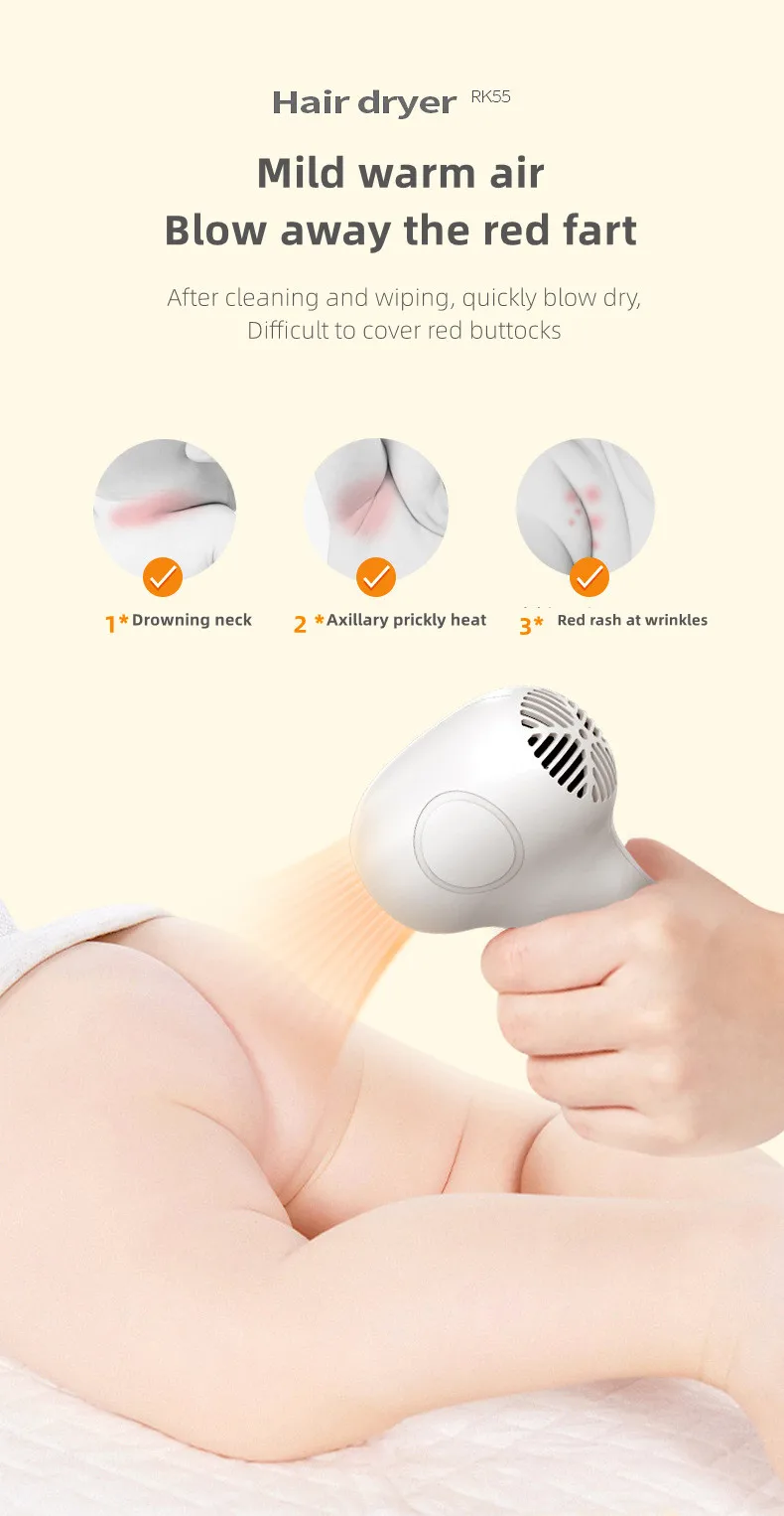 Children's wireless hair dryer, silent, intelligent and constant temperature, co