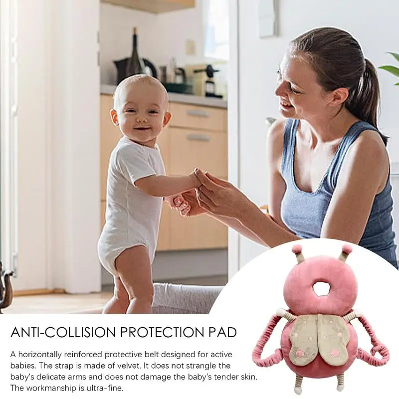 Baby Head Protection Pillow Adjustable Soft Fabric Backpack Wear Pillow Safety Pad Baby Head Protector Back Safety Cushion Head 3