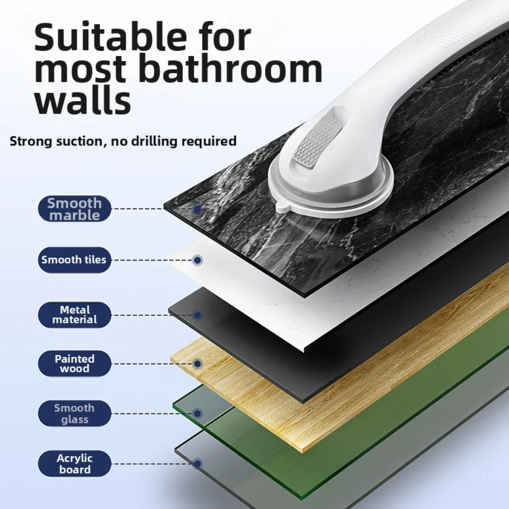 Elderly Safety Non-Slip Bathroom Grab Bar with Suction Cup