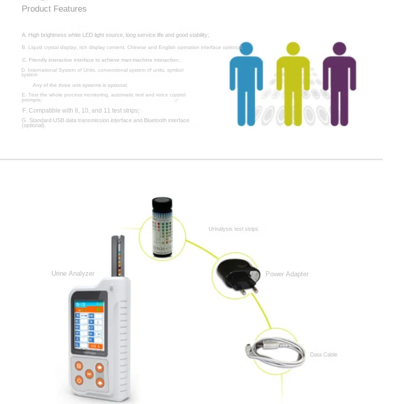 Free delivery of portable analyzer test strip, high-precision intelligent instrument, color screen, semi-automatic 2.4-inch