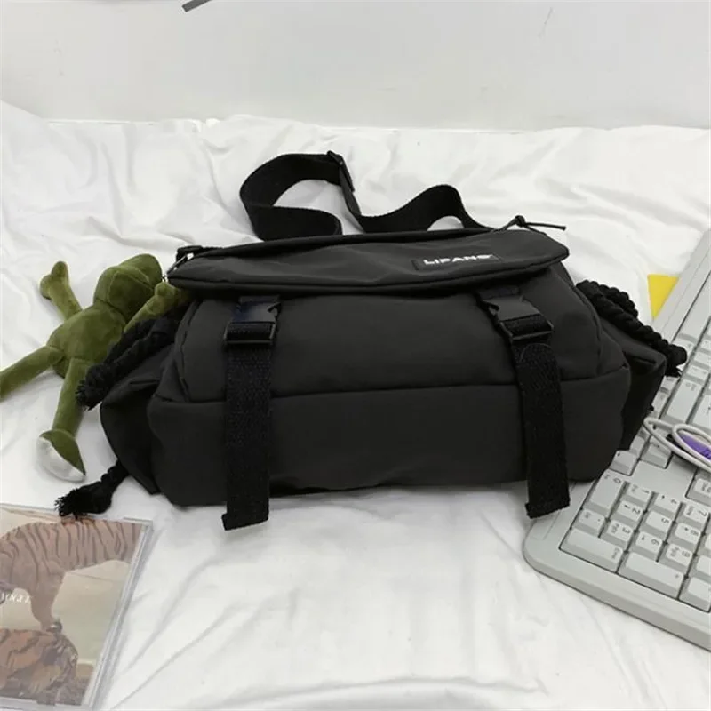 Youth Fashion Nylon Crossbody Bags for Women Handbags Shoulder Bag Large Capacity Solid Canvas Messenger Bag Girls School Bags 2