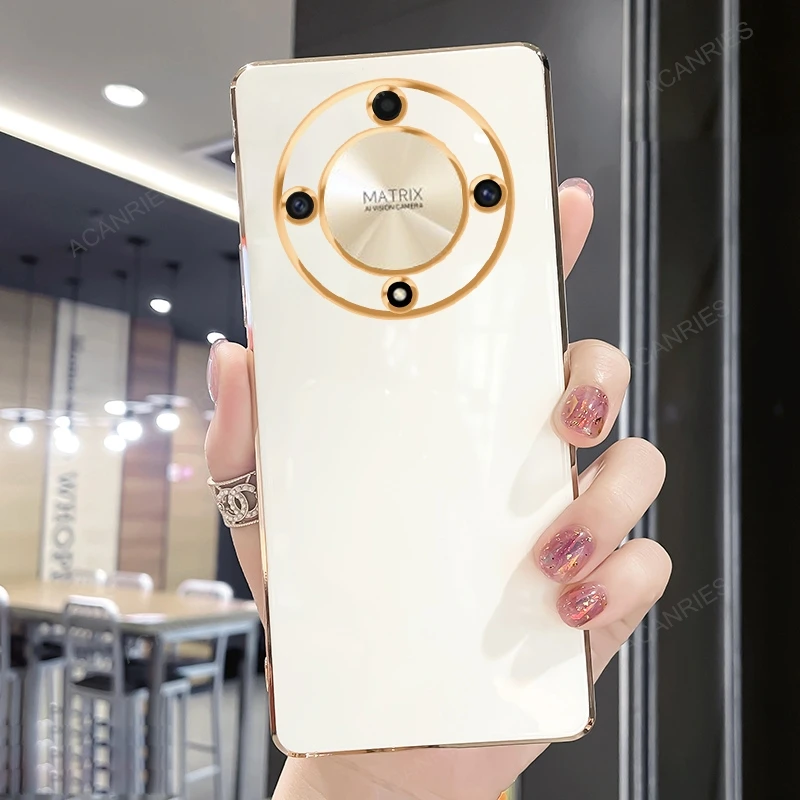 Luxury Plating Ring Holder Stand Case for Huawei Honor - Premium Silicone Cover