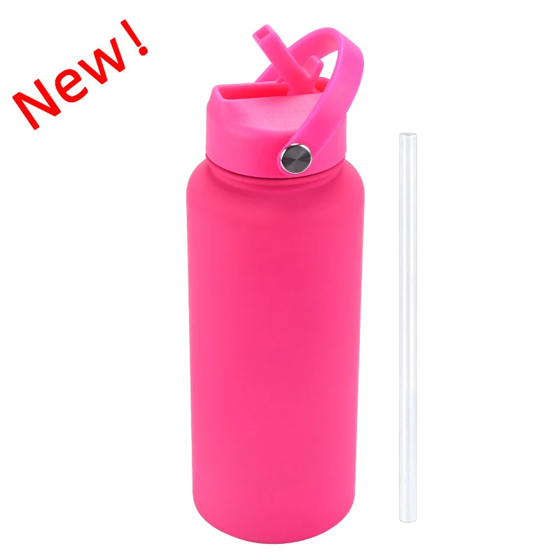 Thermos Insulated Water Bottle Vacuum Flask Cup with Handle cup Hot Cold  Drink