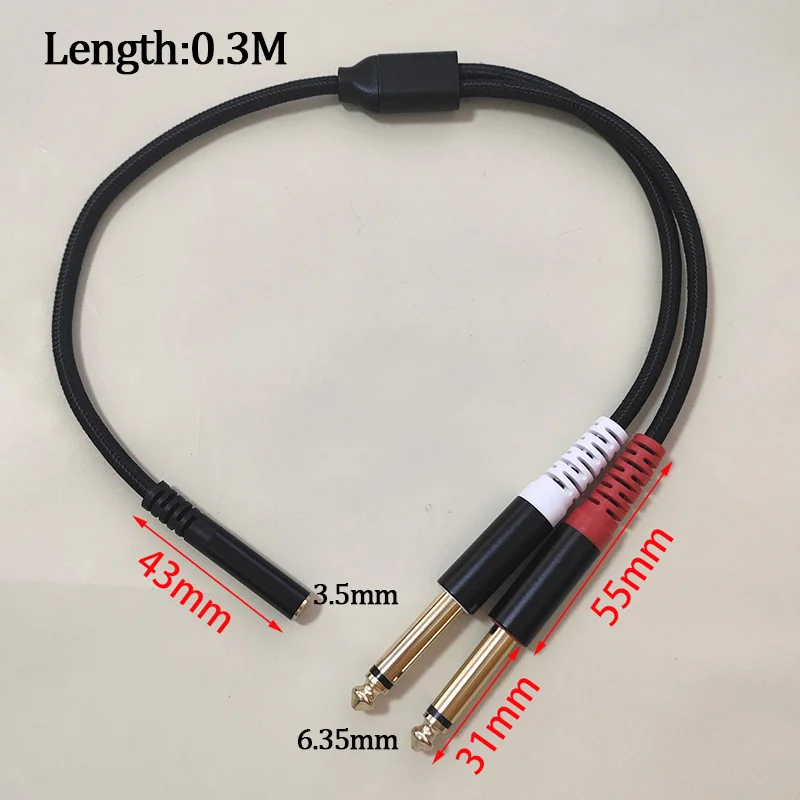 1PC 멀티 타입 오디오 케이블 및 어댑터 세트 기타 앰프 스피커 믹서용 3.5mm/6.35mm 1/4/RCA/Type-C 스테레오 스플리터 케이블