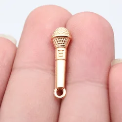 Set of 10 Colorful Zinc Alloy Microphone Charms (KC Gold Color)