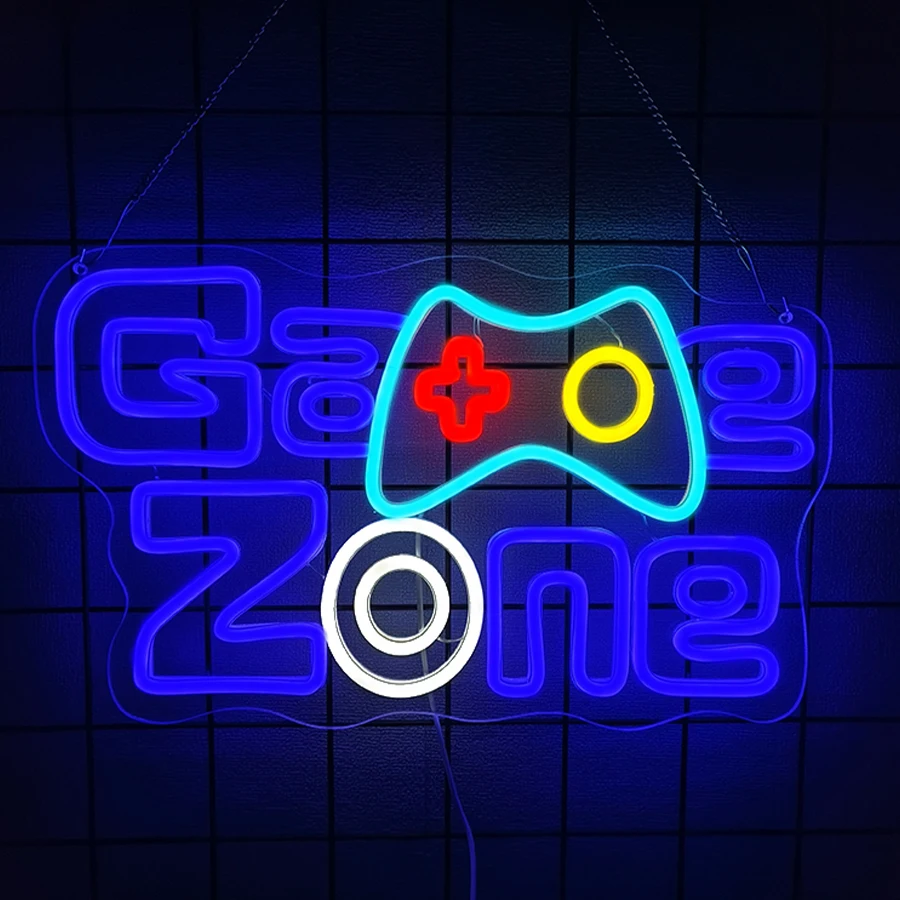 Wanxing Game Zone Neons Signs Gamer LED Neon Light Gaming Zone Neon Sign For Game Room Decor,Play Area, Man Cave,Pub,present For Teens, Friends, Boys (colorful