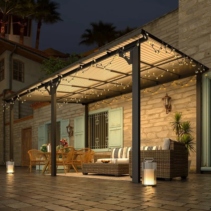 14' x 10' Hard Top Lean-to Gazebo for Patio 2