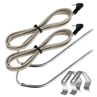 2/4Pcs Replacement Meat Probe 2 Probe Clips Stainless Steel Plug Temperature Probe Precise High Temperature Meat Probe Food 1