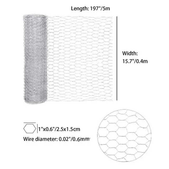 0,4X5 M Huzalkerítés Hatszögletű Huzalháló Rozsdamentes Acél Hálószűrő Nettó Fém Elülső Javítás Rögzítse A Csirke Kerítés Hálóhálót - Image 6