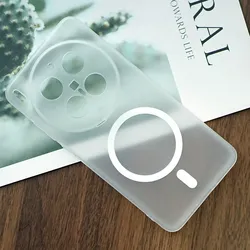 Fashion Magnetic Matte Transparent Shockproof Bumper Phone Case - Soft TPU Silicone Cover - Vivo X300s (Magnetic White)