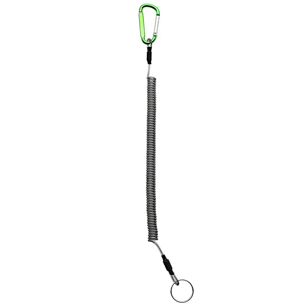 Anti-lost Rope Retractable With Keyring Carabiner Coiled Spring