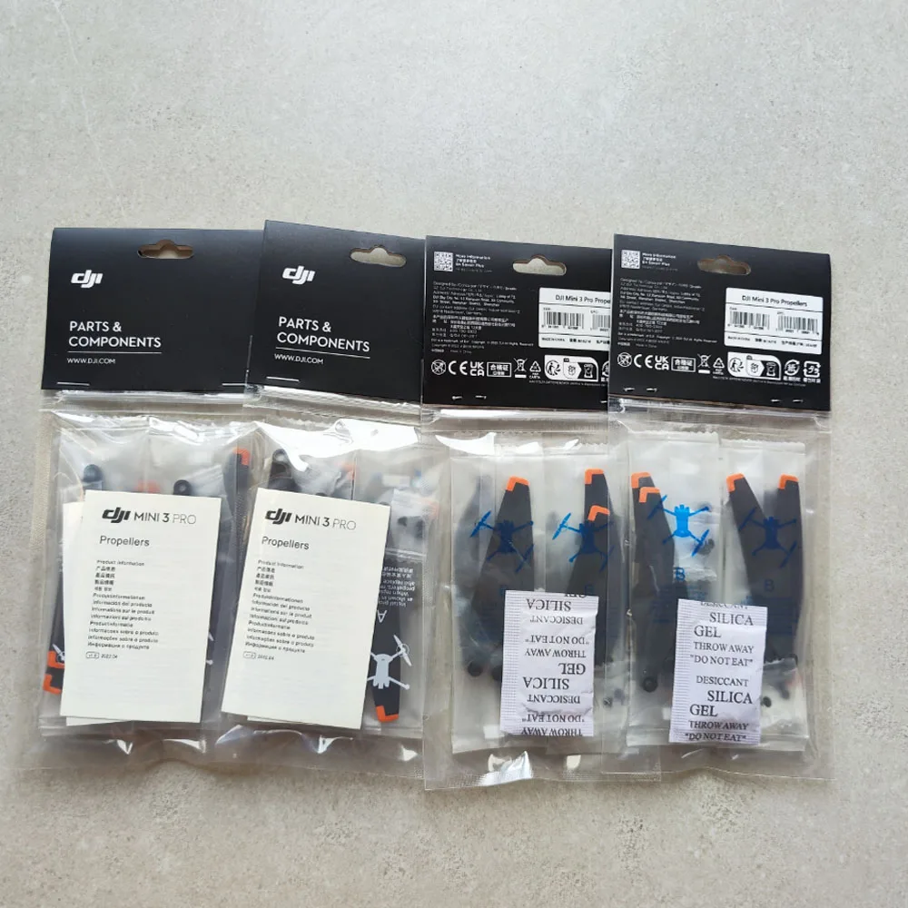 Pièces d'origine du kit de réparation pour DJI Mini 3 Pro et Mini 4 Pro emballées individuellement.