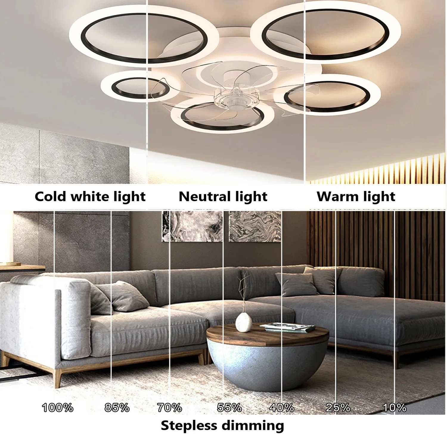 Ceiling Fan Led Ceiling Fan Lights Electric Fan Led Fan Light Led Ceiling Lights Electric fan with light ring ceiling fan light living room dining room remote control app dimmable ceiling LED