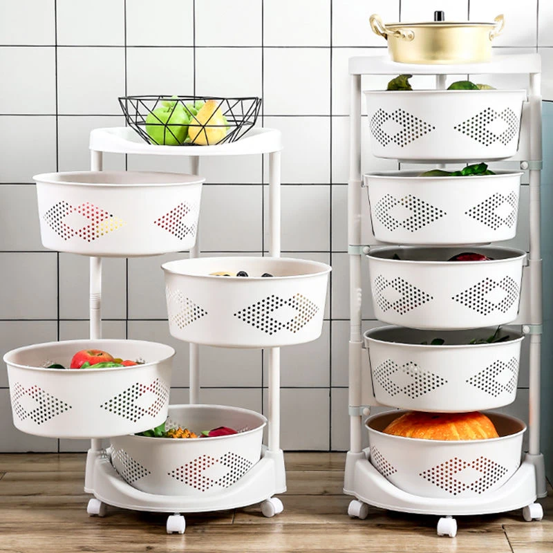 3/4/5 Tier Removable Storage Rack Kitchen Swivel Storage Rack With