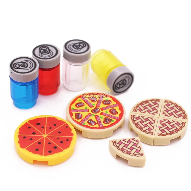 Marumine Mini Food Toys Of Building Blocks Hamburger Pizza Fries Cake Dessert Chocolate Cookies MOC Bricks Plastic Assemble Part 2