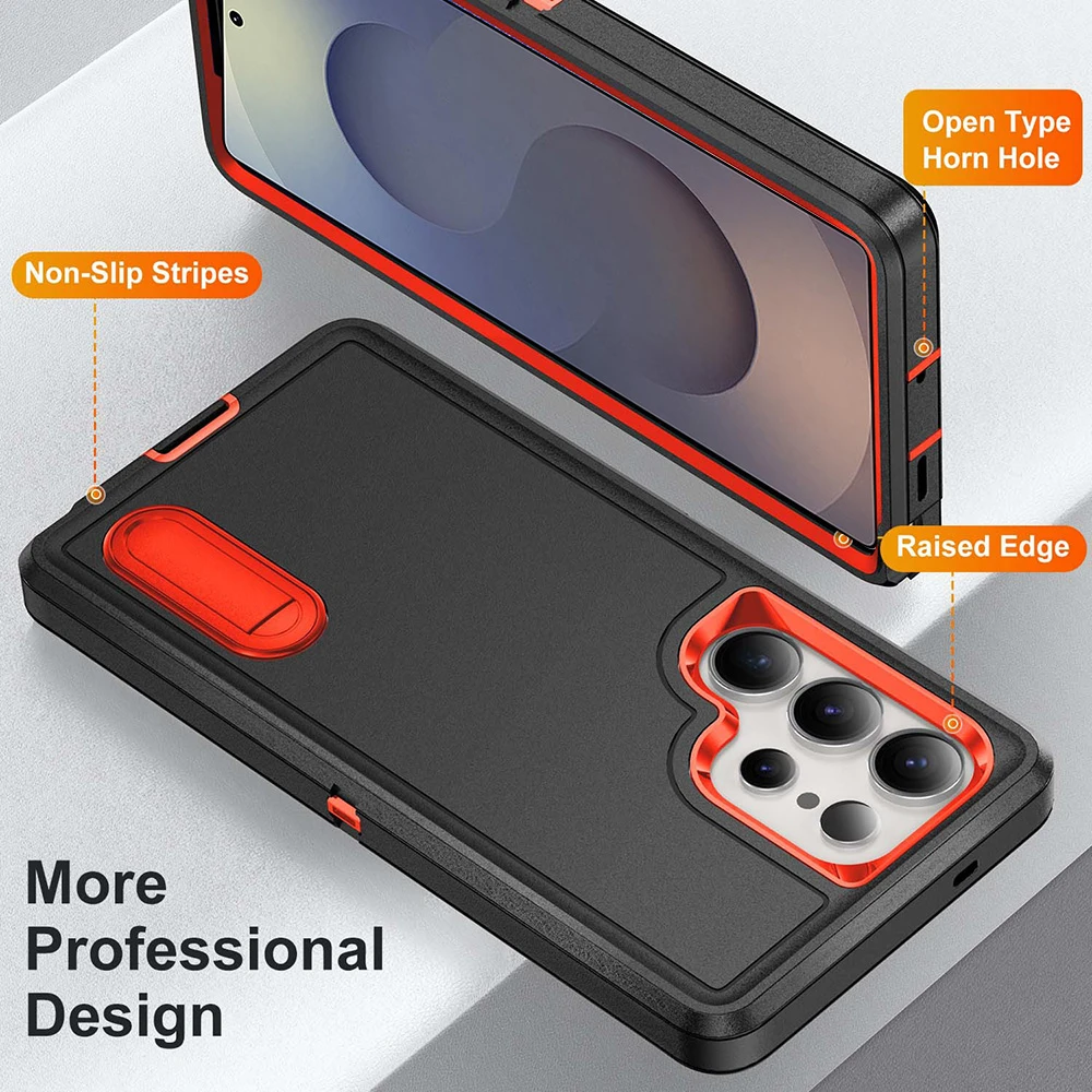 Heavy Duty Drop Shockproof Phone Case with Holder - Durable Protection Cover