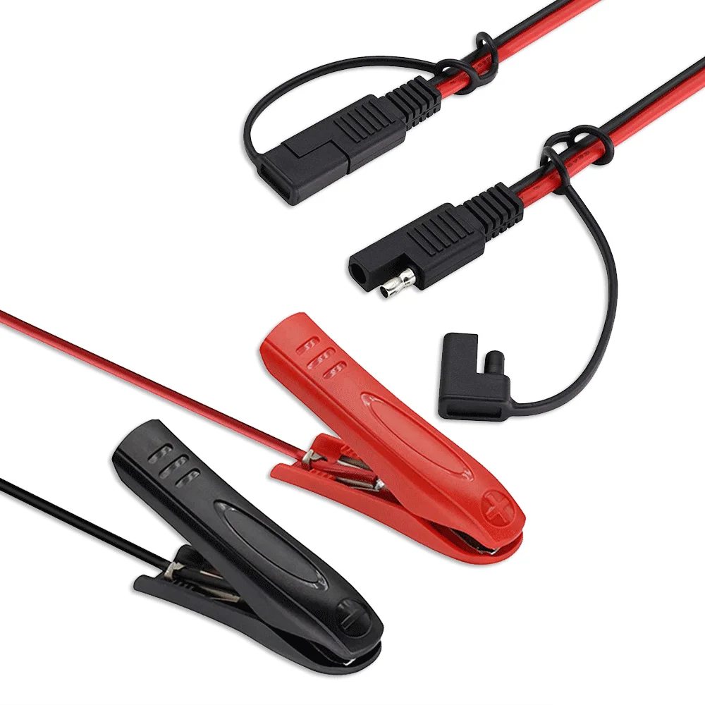 100CM 14AWG Alligator Crocodile Clip to Sae Connector  Car Solar Power Charging Extension Cable Motorcycle Battery Charge Line