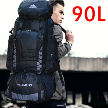 Large 90L Travel Bag Camping Backpack Hiking Army Climbing Bags Mountaineering  Sport Bag Outdoor Shoulder Rucksack Men Women