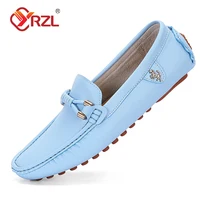 YRZL Loafers Men Handmade PU Leather Loafers for Men Casual Driving Flats Shoes Comfortable Slip-on Moccasins Men Loafer Shoes